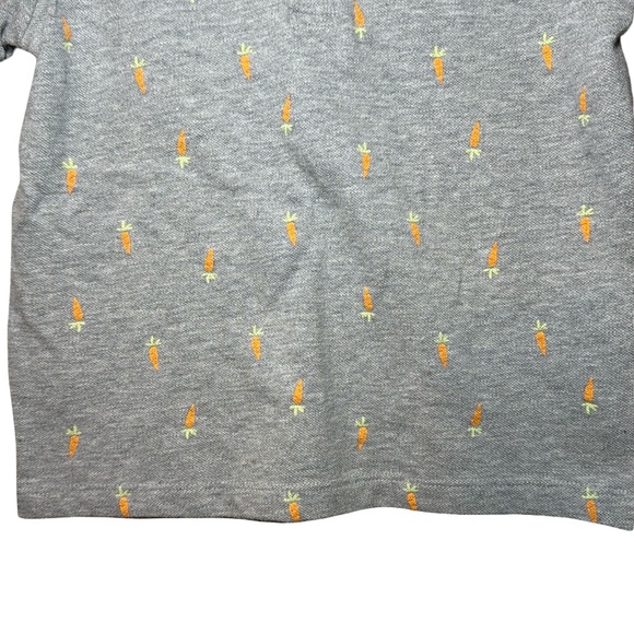 Old Navy Toddler Boys Short Sleeve Pique Polo Shirt Grey with Carrot Print 4T - Picture 4 of 8